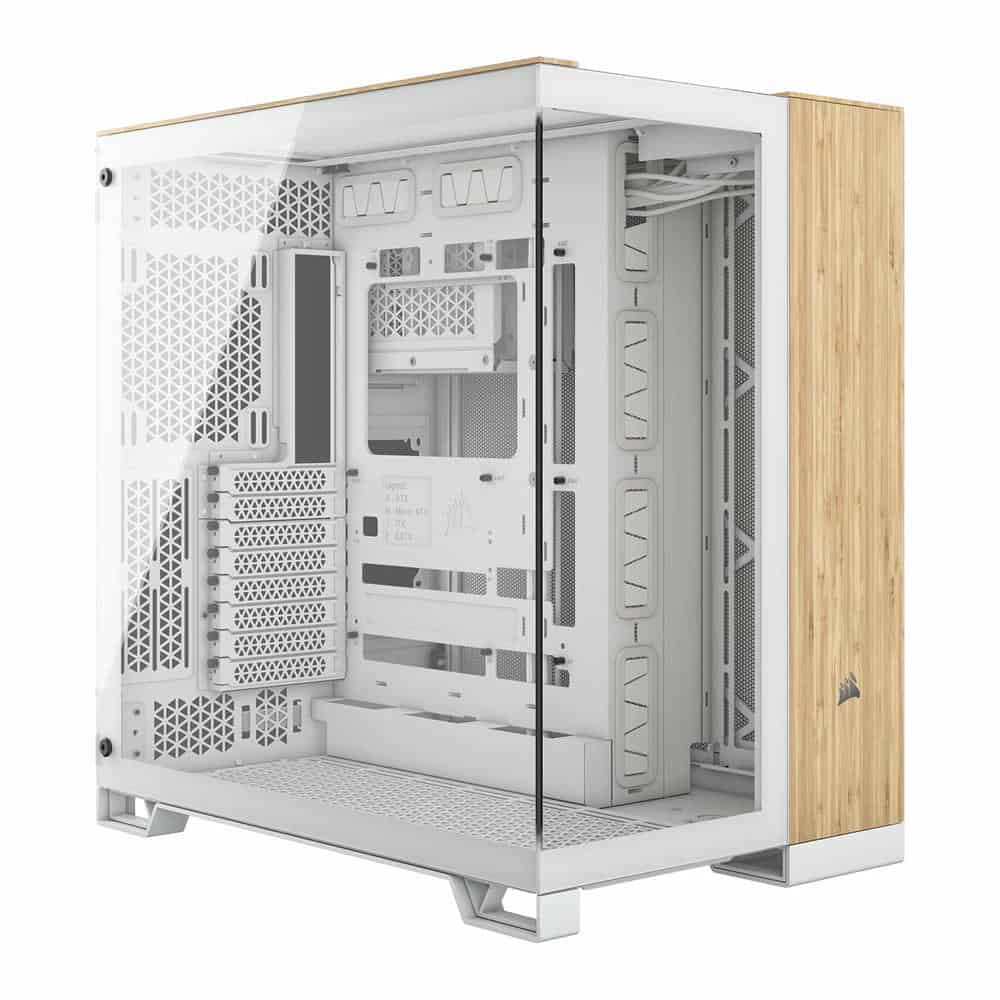 Corsair 6500X White/Bamboo Dual Chamber Tempered Glass Mid Tower PC Case